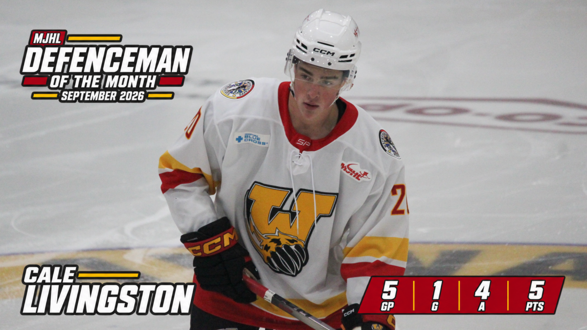 Livingston Named MJHL Defenceman of the Month